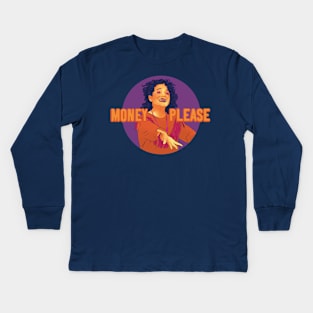 Mona Lisa Money Please Kids Long Sleeve T-Shirt